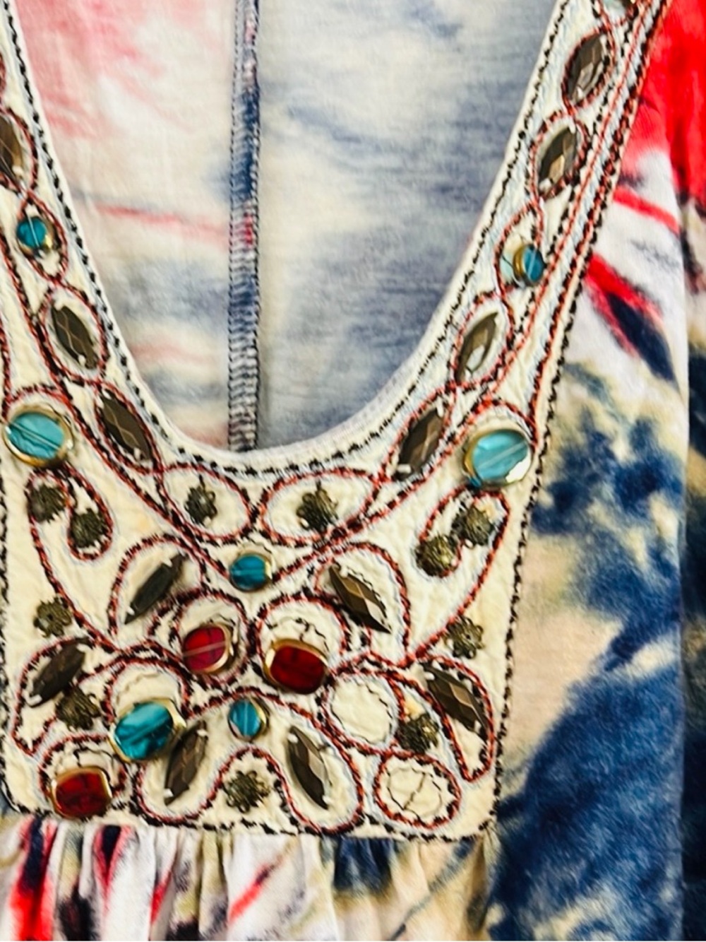 VENUS Red and Blue Tie-Dye Tank Top Size XL - Picture 3 of 8
